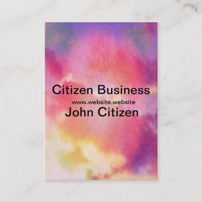 Rosa-, gult- och blåttabstraktmoln visitkort (Framsida)