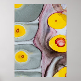 Rosa, Gult och Grått Abstraction Poster