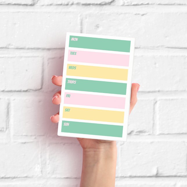 Rosa, Gult och Grönt Veckovis planner - anteckning Post-it Block (Skapare uppladdad)