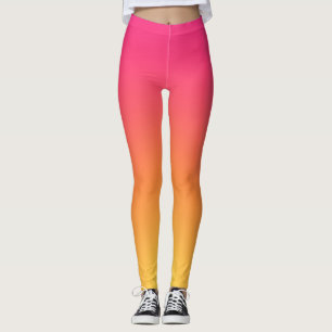 Rosa gult ombre glatt gradient Leggings