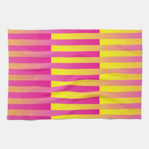 Rosa Gult Orange stripe Mönster Kökshandduk