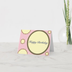 Rosa Gult Polka dots Grattis på födelsedagen-kort Kort