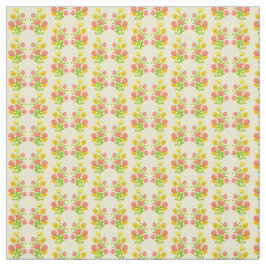 Rosa Gult Poppy Flowers Tyg