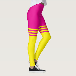Rosa/Gult Rand Leggings av Francoise
