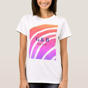 Rosa gult regnbåge lägg till ett par namn ställe s t shirt