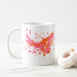 Rosa Gult Stänk Konstnärliga konstnärliga verk Kaffemugg