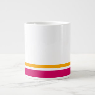 Rosa Gult Tävla Rand på vit Jumbo Mugg