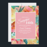 Rosa Gult Teal Watercolor Blommigt 16:e födelsedag Inbjudningar<br><div class="desc">16:e födelsedagsfest inbjudan för flickor med färglös pastellfärgad blommigt för rosa, färgning och gult. Denna inbjudan är designad för flickan som firar sin sextonde födelsedag, men text, typsnitt och ordalydelse är fullständigt anpassade. Så utforma din inbjudan till vilken ålder som helst. Kontakta oss om du behöver hjälp med att anpassa...</div>