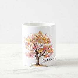 Rosa Gult Träd Kaffemugg