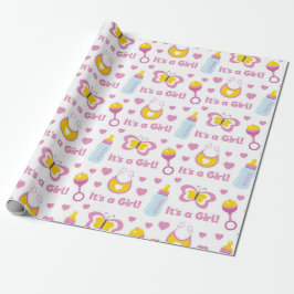 ROSA GULT VIT DESS POSTER I BABY PRESENTPAPPER
