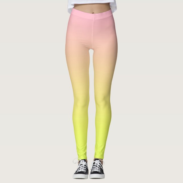 Rosa- & gultdamasker leggings (Framsida)