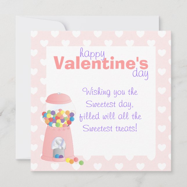 Rosa Gumball Maskin Julkort (Framsida)