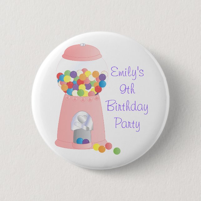 Rosa Gumball Maskin Knapp (Framsida)