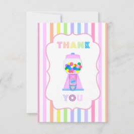 Rosa Gumball Maskin och Rainbow Rand Note Card Tack Kort