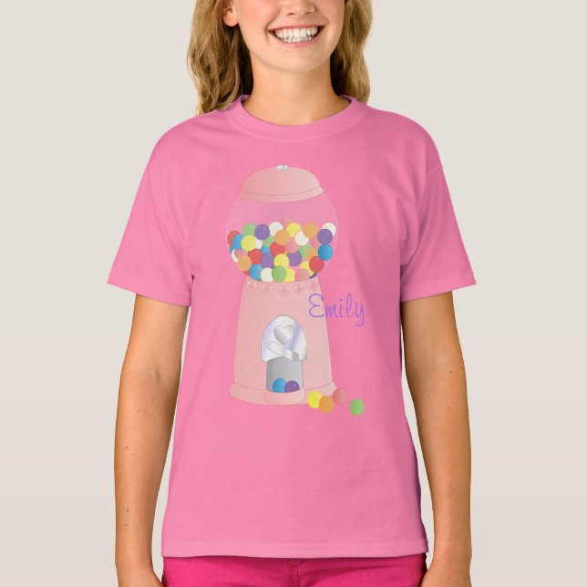 Rosa Gumball Maskin Tee Shirt (Framsida)