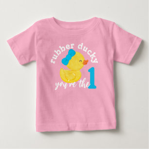 Rosa gummigubbe Du är den enda Första födelsedagen T Shirt
