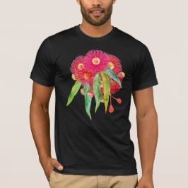 Rosa gummiträd eukalyptusblommor t shirt