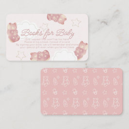 Rosa Gummy Bear Baby Shower Bok Request Tilläggskort