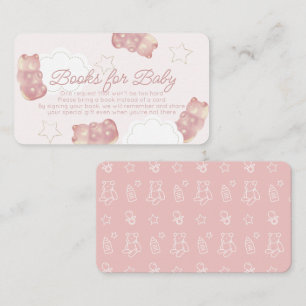 Rosa Gummy Bear Baby Shower Bok Request Tilläggskort