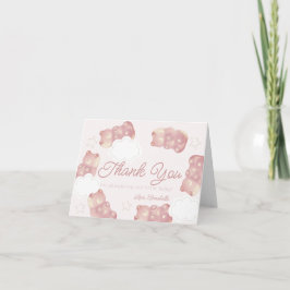 Rosa Gummy Bear Girl Baby Shower Tack Kort