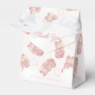 Rosa Gummy Bear Girl Birthday Presentaskar