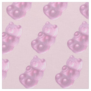 Rosa Gummy Bear Mönster Tyg