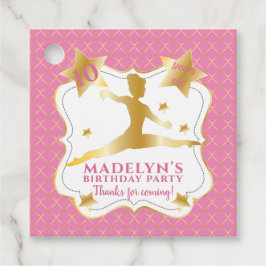 Rosa Gymnast Gymnastics Birthday Girl Tack Gåvor Etiketter