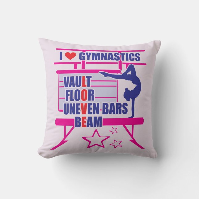 Rosa Gymnastes - I Kärlek Gymnastics Kudde (Framsida)