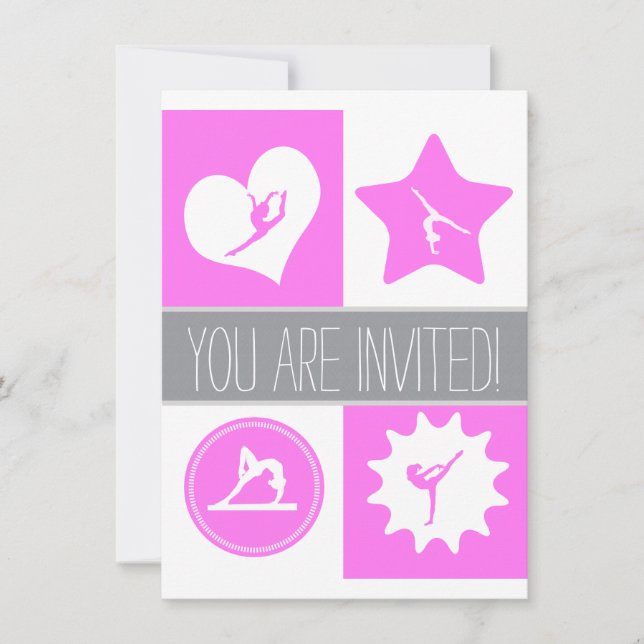 Rosa Gymnastics 4 Kvartpartens inbjudan (Framsida)