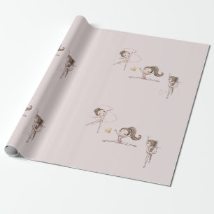 Rosa Gymnastics Födelsedagsfest Presentpapper