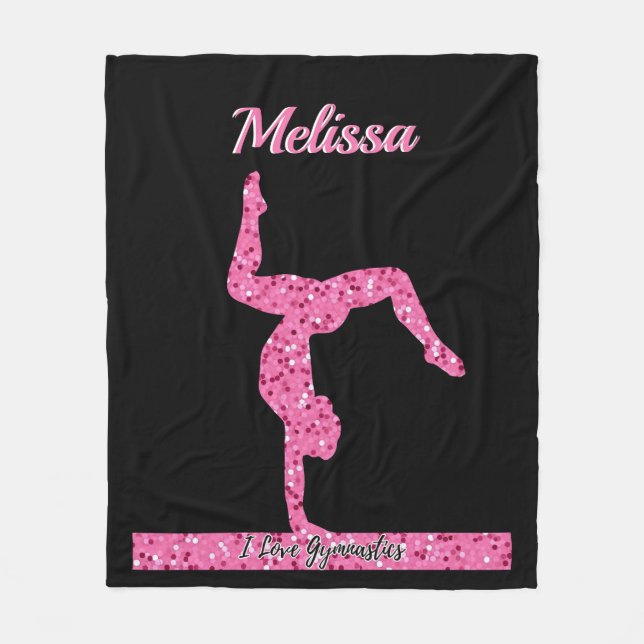 Rosa Gymnastics Girl Gnistra Balance Beam Fleecefilt (Framsidan)