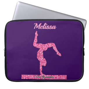 Rosa Gymnastics Girl Gnistra Balance Beam Laptop Fodral