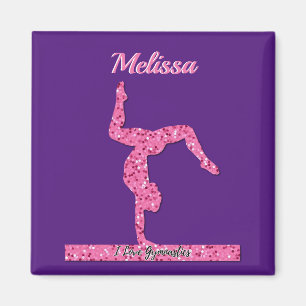 Rosa Gymnastics Girl Gnistra Balance Beam Magnet