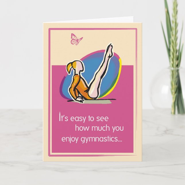 Rosa Gymnastics Grattiss Kort (Framsida)