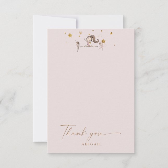 Rosa Gymnastics Tumbling Birthday Tack Kort (Framsida)