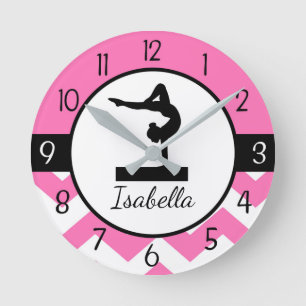 Rosa Gymnastics Wall Clock Rund Klocka