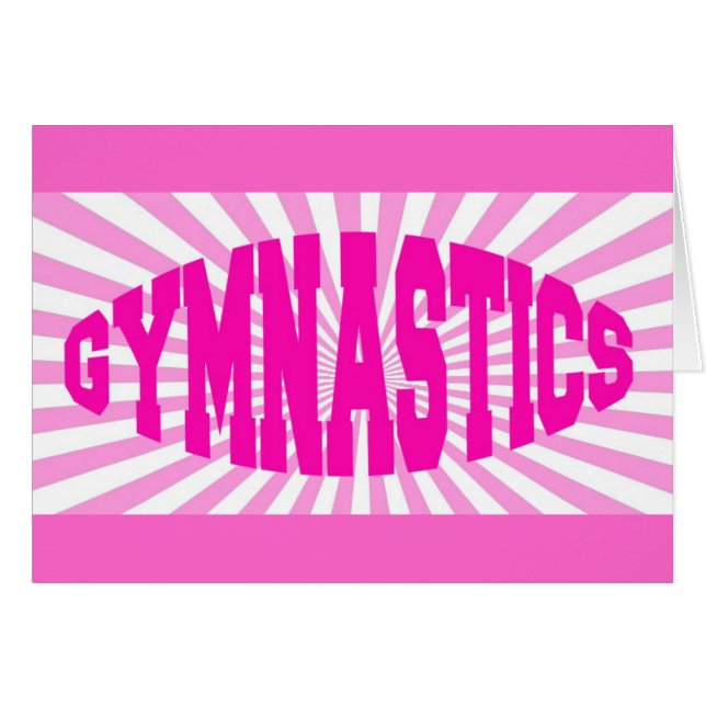 Rosa gymnastik hälsningskort (Framsidan Horizontal)