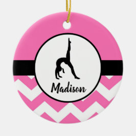 Rosa gymnastikprydnad julgransprydnad keramik