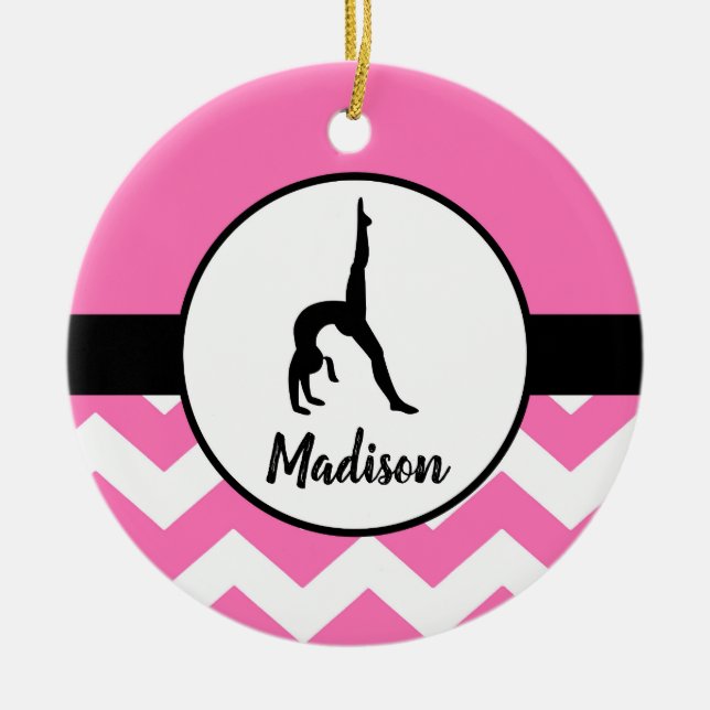 Rosa gymnastikprydnad julgransprydnad keramik (Framsidan)