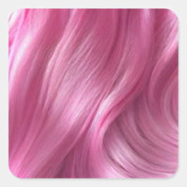 Rosa Hair Background Square-fästpunkt Fyrkantigt Klistermärke