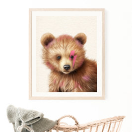 Rosa Hair Bear Nursery Poster