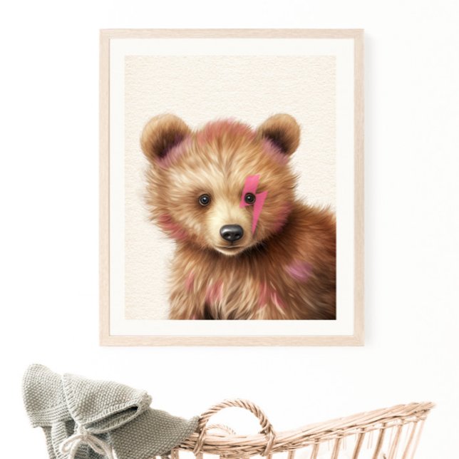 Rosa Hair Bear Nursery Poster (Skapare uppladdad)
