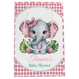 Rosa Hair Bow Cute Elephant Baby Shower