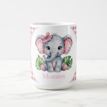 Rosa Hair Bow Cute Elephant Baby Shower Mamma