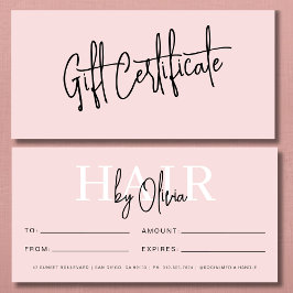  Rosa Hair Salon Logotyp Gift-certifikat