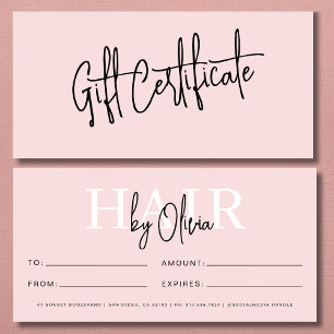  Rosa Hair Salon Logotyp Gift-certifikat