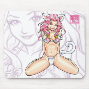 Rosa Haired Catgirl Mousepad Musmatta