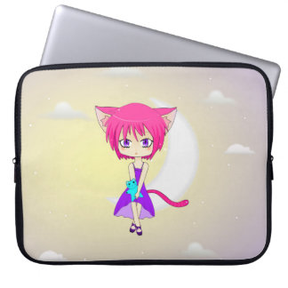 Rosa Haired Neko Animeflicka, laptop sleeve
