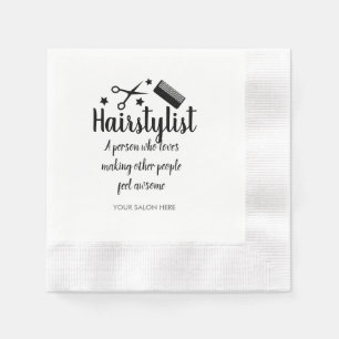 Rosa Hairstylist Quote Funny Hairdresser Stars Pappersservett