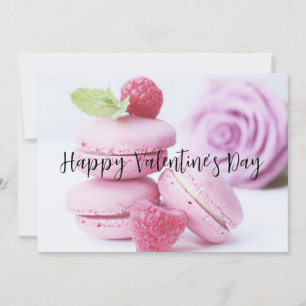 Rosa hallonmacarons Alla hjärtans dag Julkort